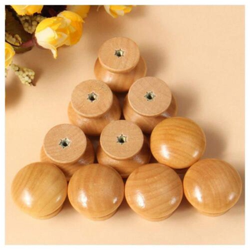10Pcs Wooden Door Knob Cabinet Drawer Cupboard Furniture Pull Handle Kitchen - Image 3