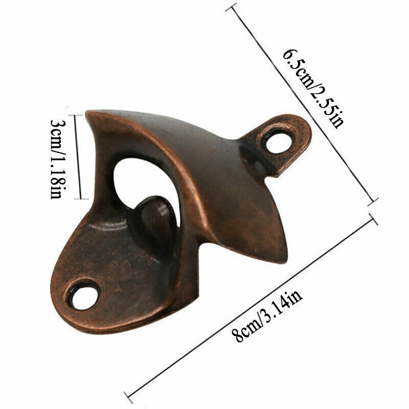 Kitchen Beer Bottle Opener Rustic Cast Iron Wall Mounted Open Tool Vintage Style - Image 3