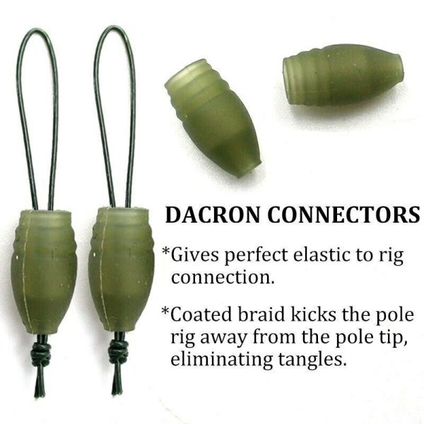 20pc DACRON POLE ELASTIC CONNECTORS, MATCH CARP FISHING TACKLE RIGS - Image 3