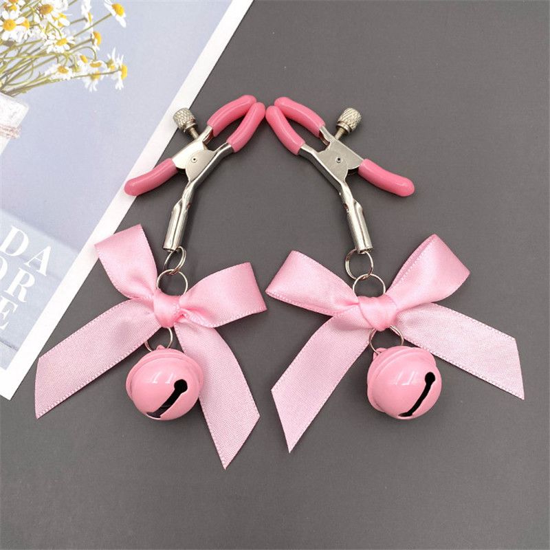 Pink And Black Woman Sexy Adjustable Nipple Clamp Breast Small Bell Adult Fetish Flirting Teasing Sex Toys For Couples - Image 5
