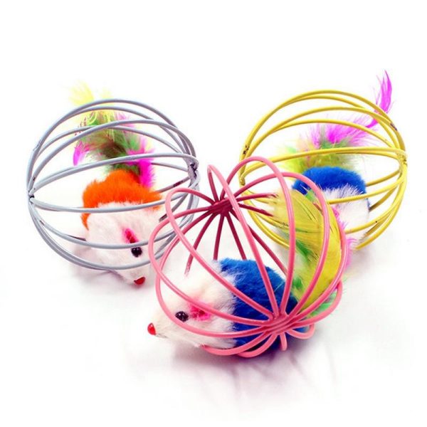 1pc Cat Toy Stick Feather Wand With Bell Mouse Cage Toys Plastic Artificial Colorful Cat Teaser Toy Pet Supplies Random Color - Image 3