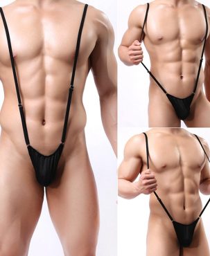 Men's Sexy Strap Underwear Male Thong Mankini Men Leotard Thongs Bodysuit Stage Perform  Lingerie