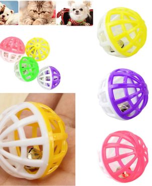 10Pcs Plastic Cat Kitten Pet Play Balls With Jingle Bell Pounce Rattle Toy Plush Cat Toy Set Cat Toys Interactive Mimi Pet