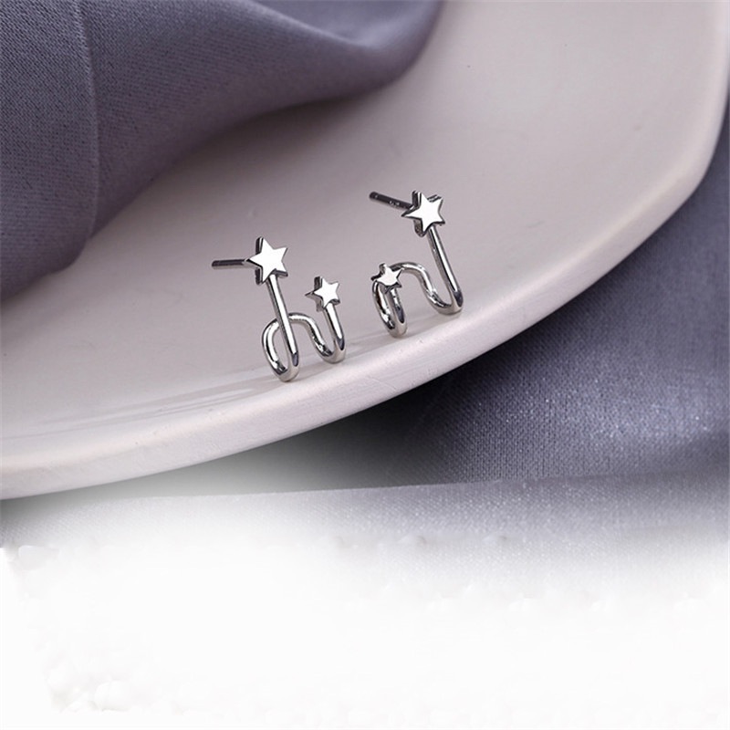 Shape Stars 925 Stud Earrings Womens Girls Jewellery Gift UK - Image 3