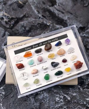 24Pcs Christmas Calendars Healing Crystal Stone Advent Countdown Calendar