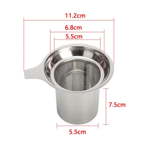 304 Stainless Steel Reusable Tea Infuser Tea Strainer Teapot Loose Tea Leaf Spice Tea Filter Kitchen Accessories Handle Clip - Image 4