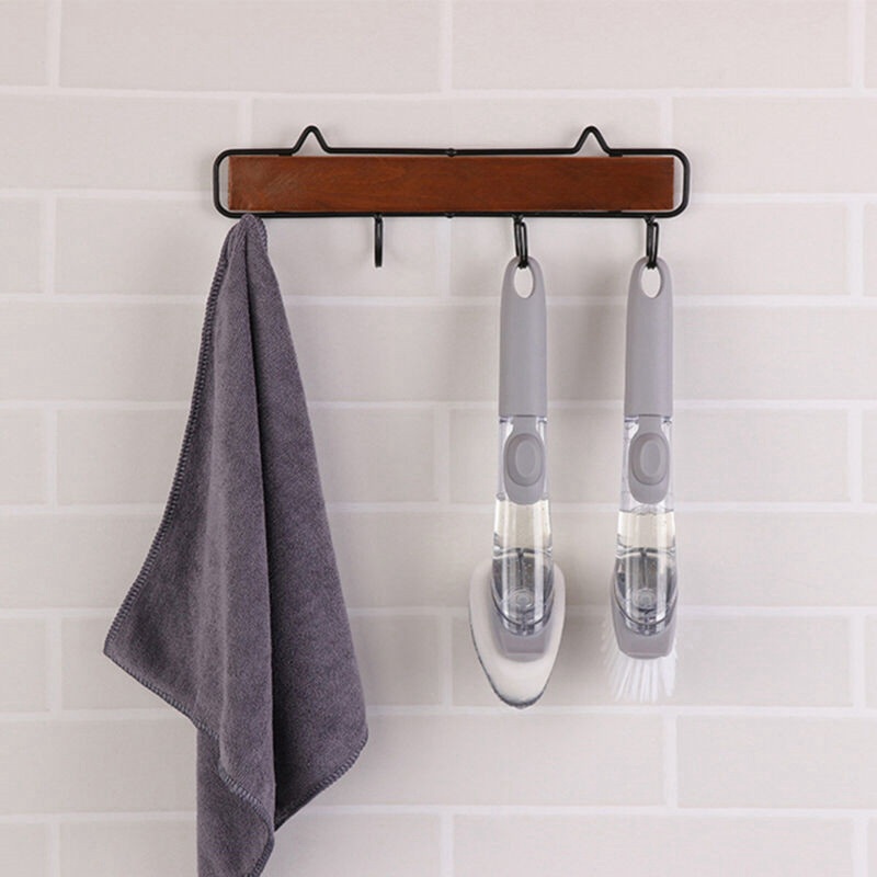 Kitchen Washing Dish Bowl Scrubber Clean Brush w/ Refill Liquid Soap Dispenser - Image 5