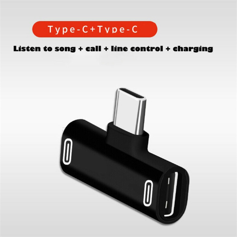 2 in1 Dual USB-C Type C Splitter Adapter to Headphone and Charger For Android - 图片 15