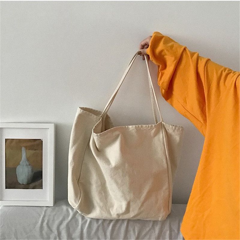 Large Capacity Women Lady Canvas Tote Shoulder Bags Durable Eco Shopping Handbag - 图片 13