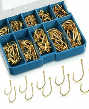 100 Pcs FISHING HOOKS MIX SIZES COARSE CARP TACKLE SET BAIT HIGH CARBON HOOKS