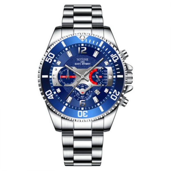 Classic Mens Steel Watches Luminous Waterproof Date Quartz Wrist Watch - Image 4