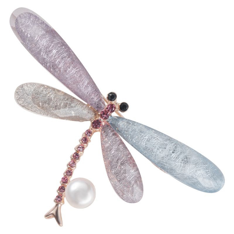 Fashionable new insect brooch retro freshwater pearl dragonfly coat jacket clip anti slip shawl accessories - Image 4