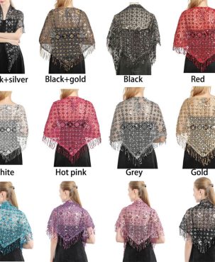 Water Soluble Sequin Tassel Triangular Sequin Shawl Dinner Cheongsam Party Shawl