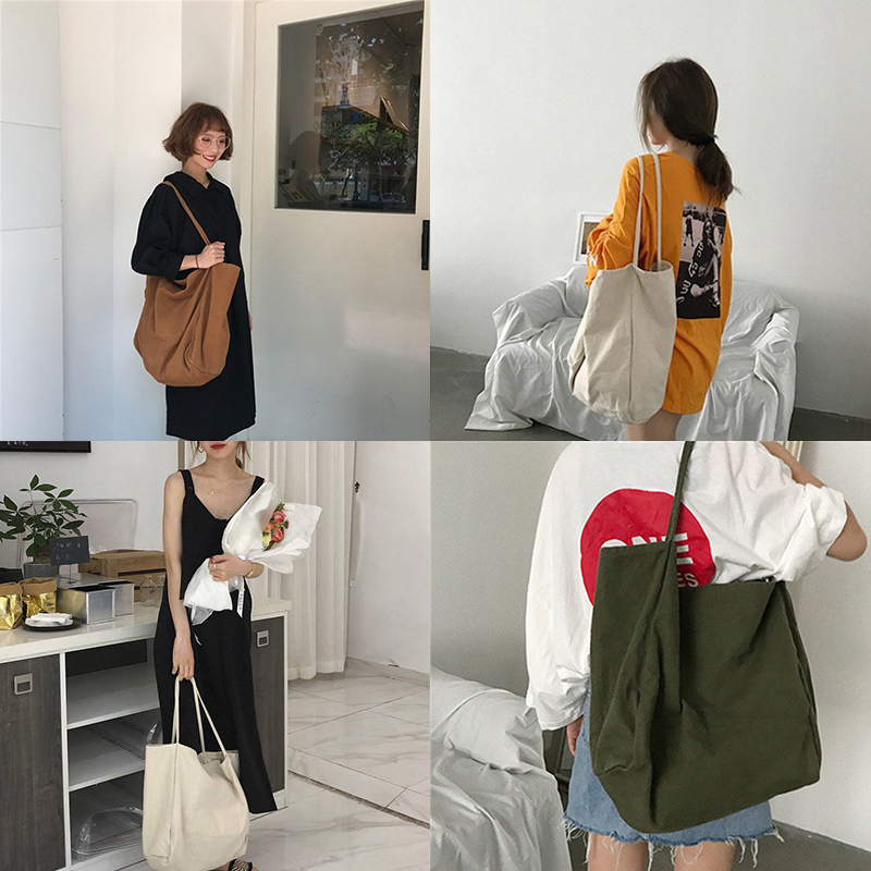 Large Capacity Women Lady Canvas Tote Shoulder Bags Durable Eco Shopping Handbag - 图片 21