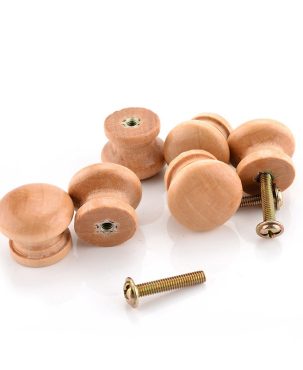10pcs NAIERDI Handles 2.5X2CM Natural Wooden Cabinet Drawer Wardrobe Knobs Door Pull Kitchen Handle Furniture Hardware