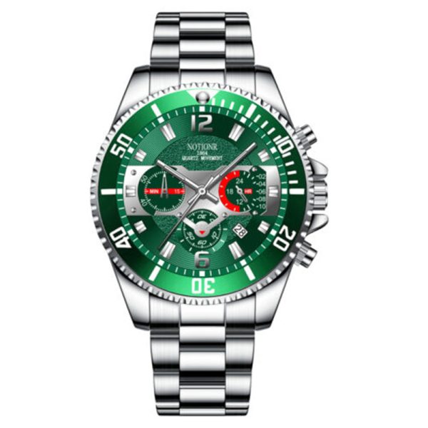 Classic Mens Steel Watches Luminous Waterproof Date Quartz Wrist Watch - Image 5