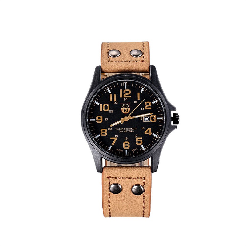 Men’s Military Leather Date Quartz Analog Army Casual Dress Wrist Watches UK - 图片 9