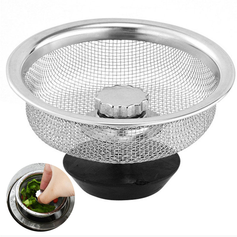 Stainless Steel Kitchen Water Sink Filter Mesh Bathroom Drain Hair Catcher - 图片 18