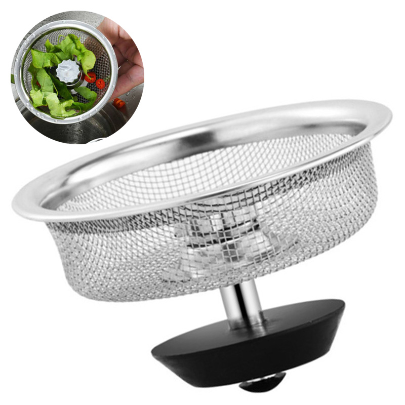 Stainless Steel Kitchen Water Sink Filter Mesh Bathroom Drain Hair Catcher - 图片 17