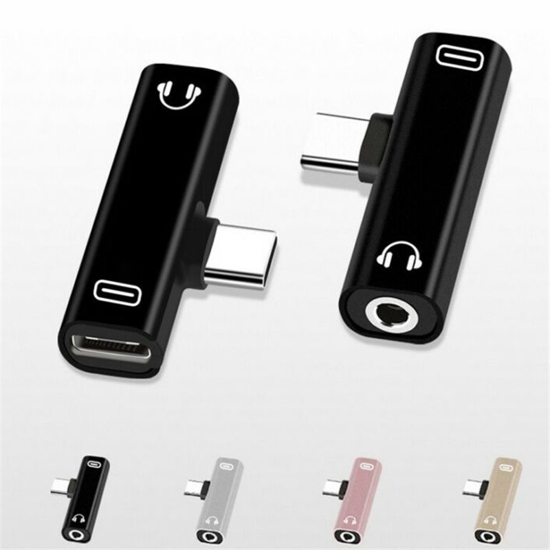 2 in1 Dual USB-C Type C Splitter Adapter to Headphone and Charger For Android - 图片 17