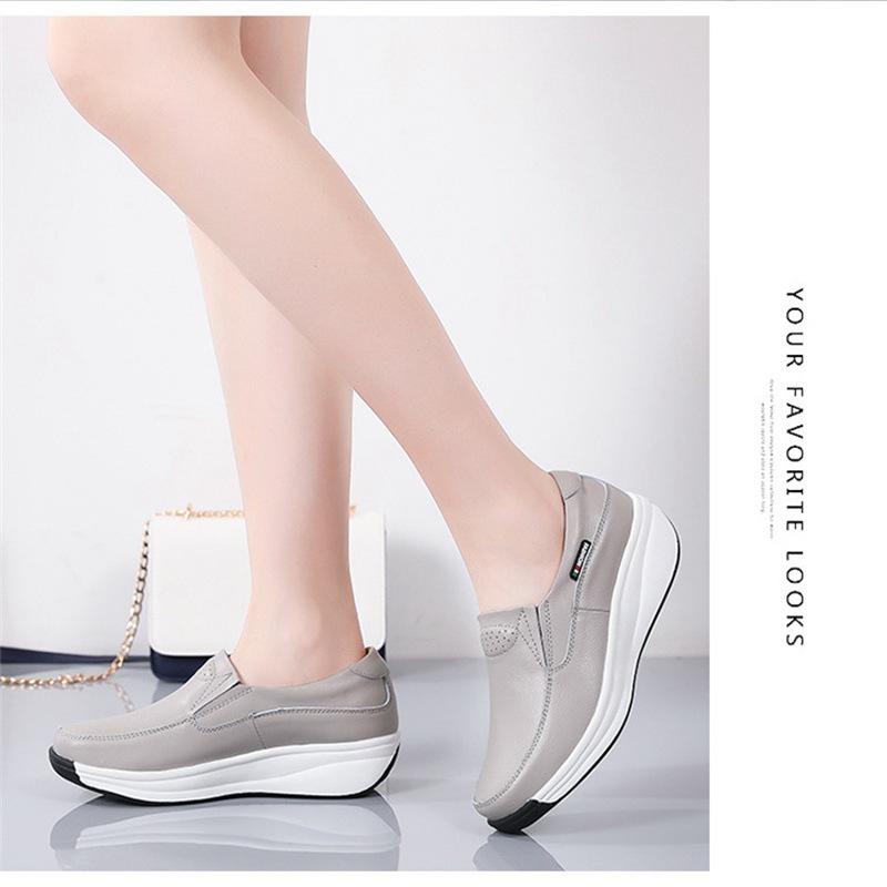 Cross-Border Platform Shoes for Women 2024 Spring and Summer New Slip-on Low-Cut Loafers Rocking Shoes Versatile Single-Layer Shoes Women - 图片 17