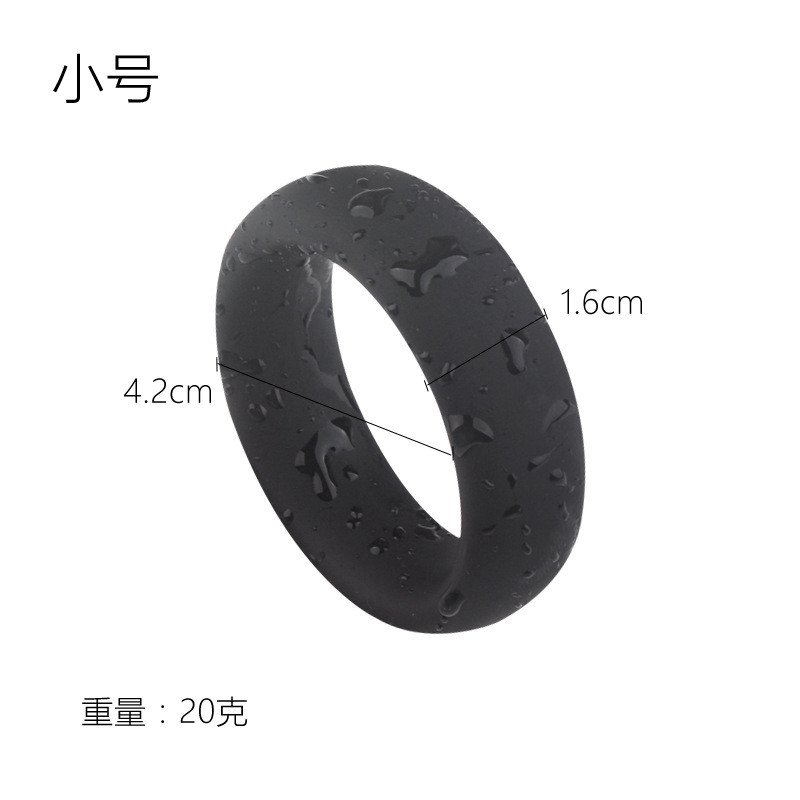 Extra Thick Triple Penis Cock Ring Set Silicone Adult Sex Toy , Black - 图片 10