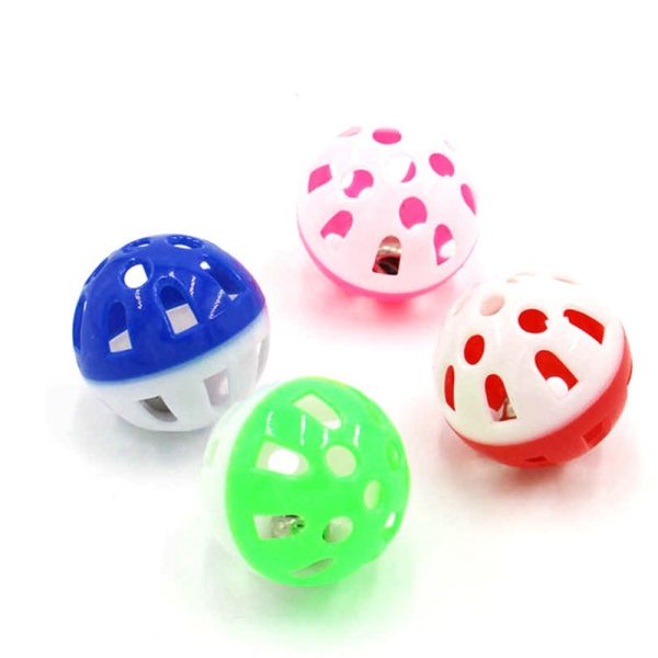 10Pcs Plastic Cat Kitten Pet Play Balls With Jingle Bell Pounce Rattle Toy Plush Cat Toy Set Cat Toys Interactive Mimi Pet - Image 3