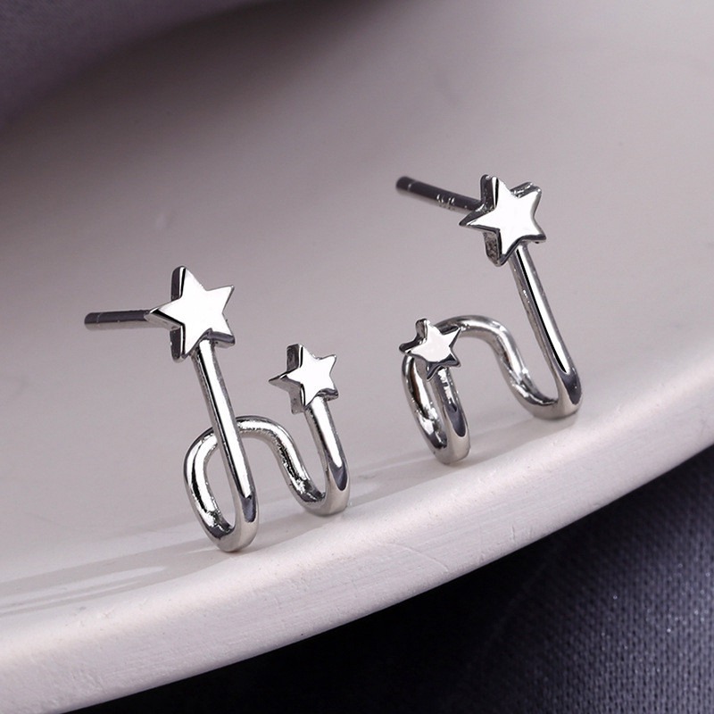 Shape Stars 925 Stud Earrings Womens Girls Jewellery Gift UK - Image 6