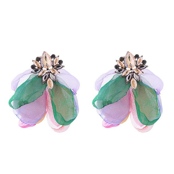Fashion Flowers Earrings Alloy Diamond-Embedded Ear Rings Women - Image 6