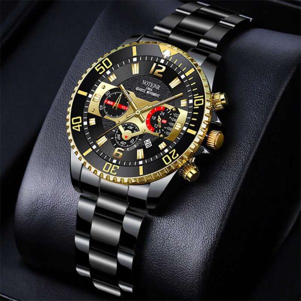 Classic Mens Steel Watches Luminous Waterproof Date Quartz Wrist Watch - Image 6