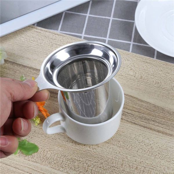 304 Stainless Steel Reusable Tea Infuser Tea Strainer Teapot Loose Tea Leaf Spice Tea Filter Kitchen Accessories Handle Clip - Image 2