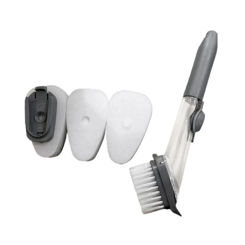 Kitchen Washing Dish Bowl Scrubber Clean Brush w/ Refill Liquid Soap Dispenser - Image 7