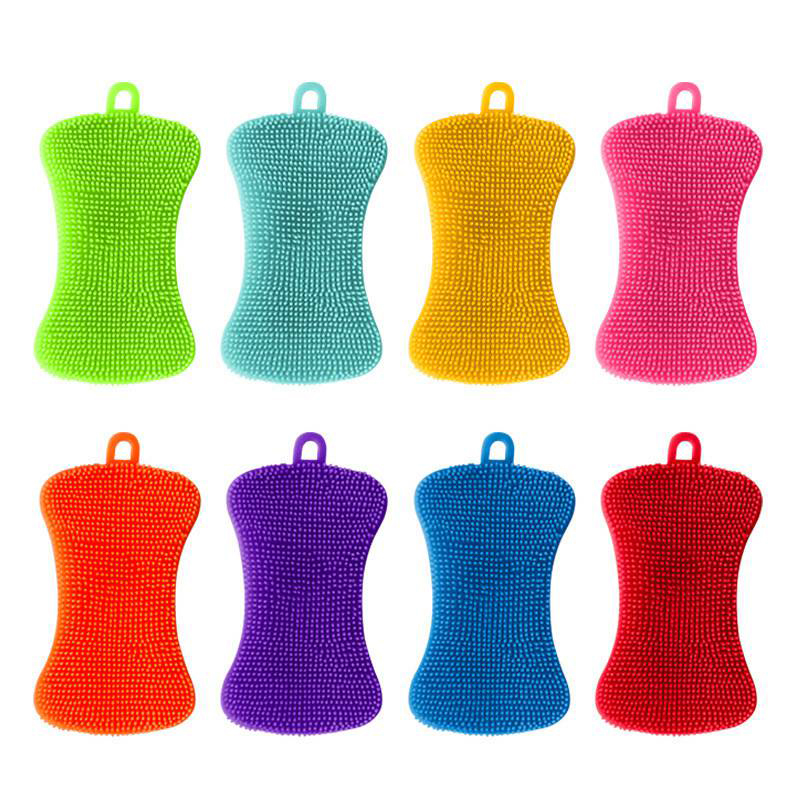 3x Silicone Kitchen Dish Washing Brush Sponge Scrubber Pot Pan BBQ Cleaner UK - 图片 11