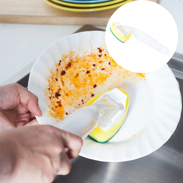 [Quality Assurance] Creative Detachable Handle plus Detergent Liquid Sponge Dish Brush Kitchen Decontamination Cleaning Brush - Image 7