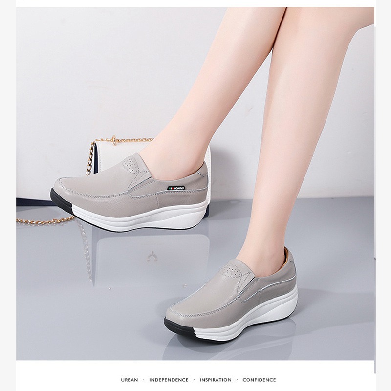 Cross-Border Platform Shoes for Women 2024 Spring and Summer New Slip-on Low-Cut Loafers Rocking Shoes Versatile Single-Layer Shoes Women - 图片 18
