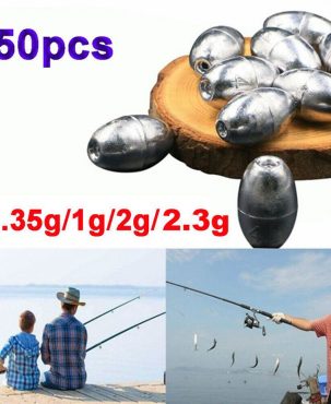 50x Fishing Sinker Set Split Lead Shot Sinker Round Bite Lead Weight Tackle Mini