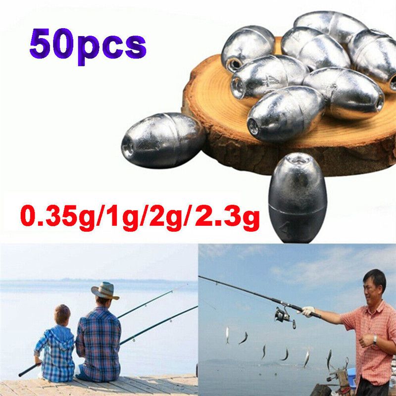 50x Fishing Sinker Set Split Lead Shot Sinker Round Bite Lead Weight Tackle Mini