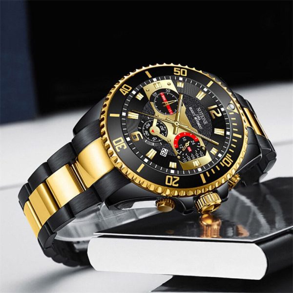 Classic Mens Steel Watches Luminous Waterproof Date Quartz Wrist Watch - Image 7