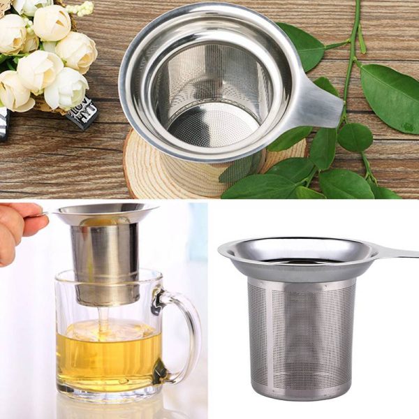 304 Stainless Steel Reusable Tea Infuser Tea Strainer Teapot Loose Tea Leaf Spice Tea Filter Kitchen Accessories Handle Clip - Image 6