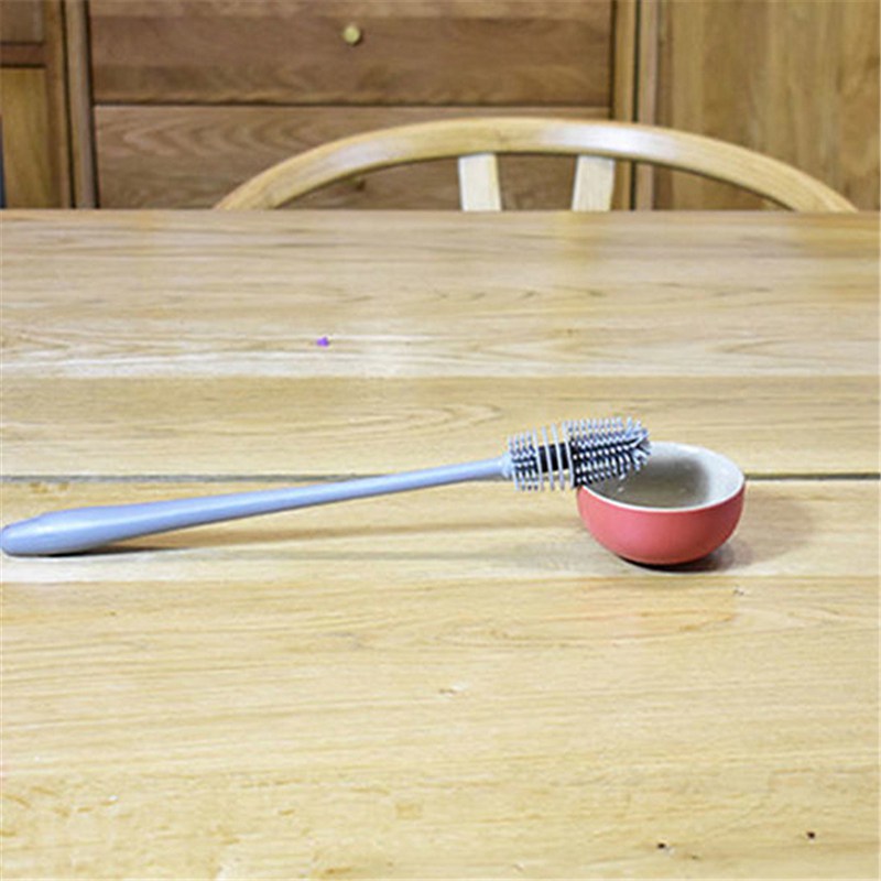 Silicone Bottle Brush Cup Scrubber Glass Cleaner Kitchen Cleaning Tool - 图片 11