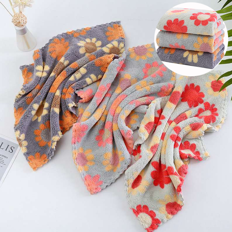 Factory in Stock Coral Fleece Square Towel Soft Absorbent Hand Towel Small Handkerchief Household Small Square Towel Kitchen Rag - Image 11