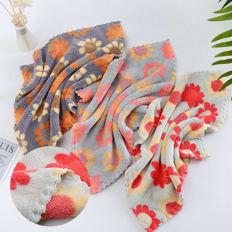Factory in Stock Coral Fleece Square Towel Soft Absorbent Hand Towel Small Handkerchief Household Small Square Towel Kitchen Rag - Image 12