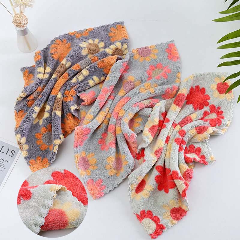 Factory in Stock Coral Fleece Square Towel Soft Absorbent Hand Towel Small Handkerchief Household Small Square Towel Kitchen Rag - Image 17