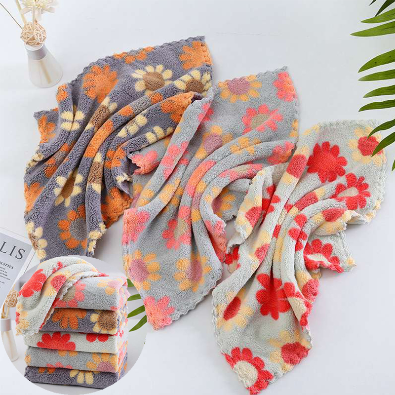 Factory in Stock Coral Fleece Square Towel Soft Absorbent Hand Towel Small Handkerchief Household Small Square Towel Kitchen Rag - Image 19