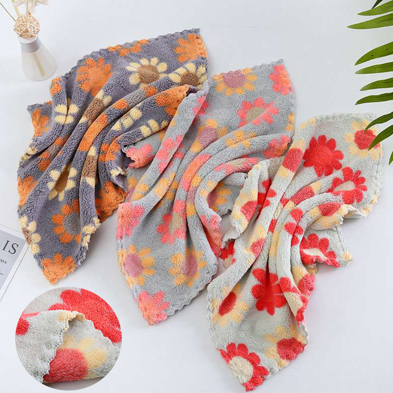 Factory in Stock Coral Fleece Square Towel Soft Absorbent Hand Towel Small Handkerchief Household Small Square Towel Kitchen Rag - Image 18