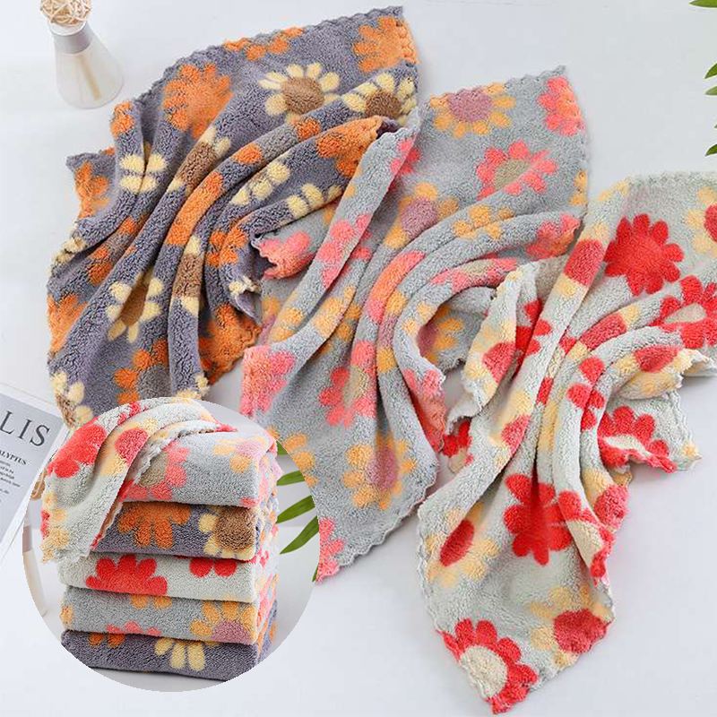 Factory in Stock Coral Fleece Square Towel Soft Absorbent Hand Towel Small Handkerchief Household Small Square Towel Kitchen Rag - Image 14