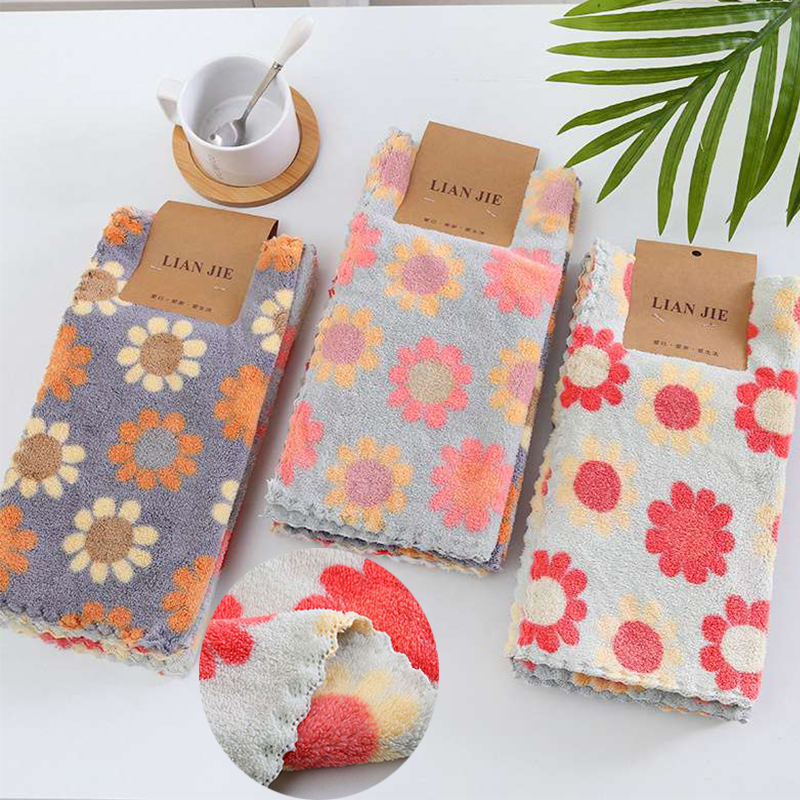 Factory in Stock Coral Fleece Square Towel Soft Absorbent Hand Towel Small Handkerchief Household Small Square Towel Kitchen Rag - Image 20