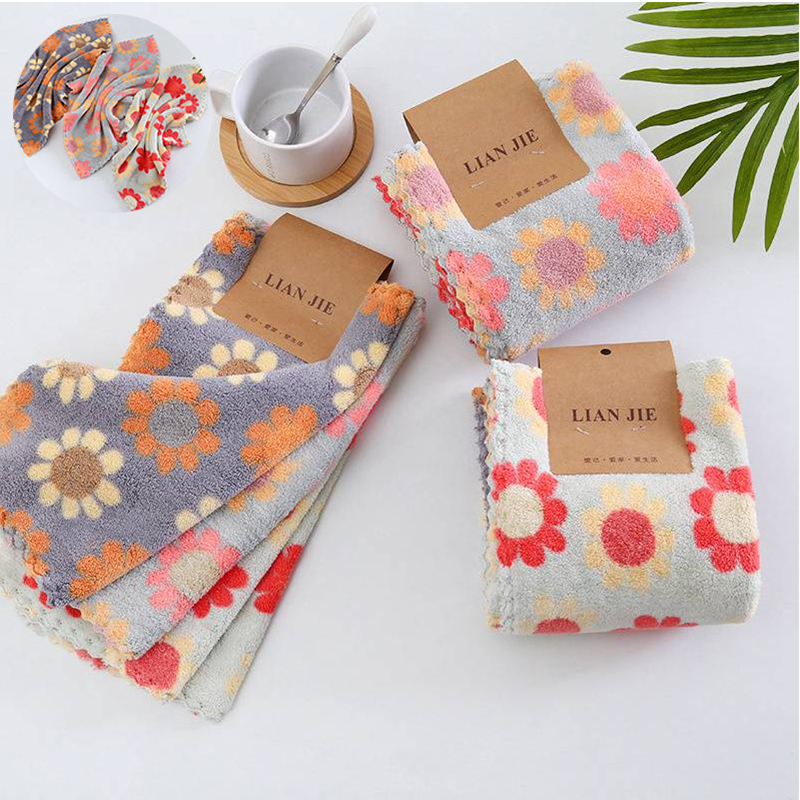 Factory in Stock Coral Fleece Square Towel Soft Absorbent Hand Towel Small Handkerchief Household Small Square Towel Kitchen Rag - Image 8