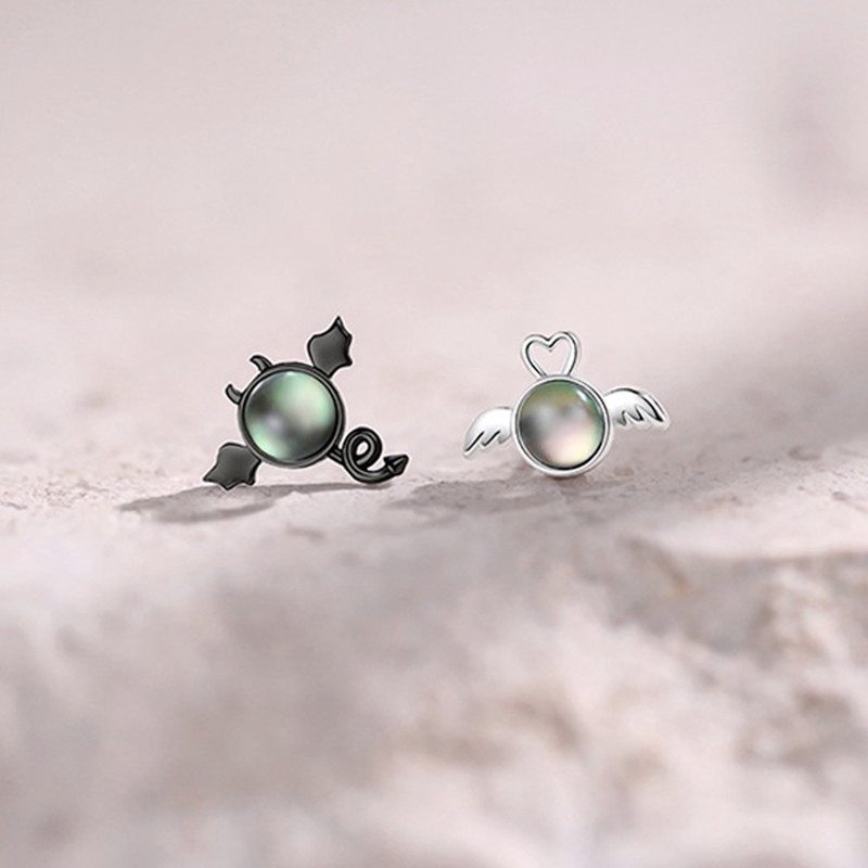 Trendy INS Angels and Demons Feminia Sleek Earring S925 Minimalist Inlaid Earrings Hot Sale Personalized Bella Anniversary Gift - Image 9