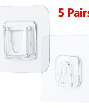 Double-Sided Adhesive Wall Hooks Hanger Strong Transparent Hooks Suction Cup Sucker Wall Storage Holder For Kitchen Bathroo